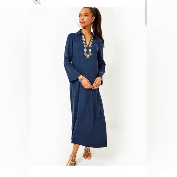 LILLY PULITZER SIMONA DRESS - LOW TIDE NAVY Large NWT - Picture 3 of 9